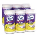 Cleaning Cloths & Wipes | LYSOL Brand 19200-81700 7 in. x 7.5 in. 1-Ply Dual Action Disinfecting Wipes - Citrus, White/Purple (6 Canisters/Carton) image number 0