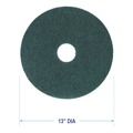 Floor Pads-Stripping | Boardwalk BWK4013GRE 13 in. Diameter Heavy-Duty Scrubbing Floor Pads - Green (5/Carton) image number 3