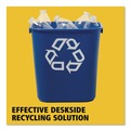 Indoor Waste Receptacles | Rubbermaid Commercial FG295573BLUE 13.63-Quart Rectangular Deskside Recycling Container - Small, Blue image number 6