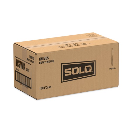 Disposable Knives | SOLO HSWK-0007 Impress Heavyweight Full-Length Polystyrene Knives - White (1000/Carton) image number 0