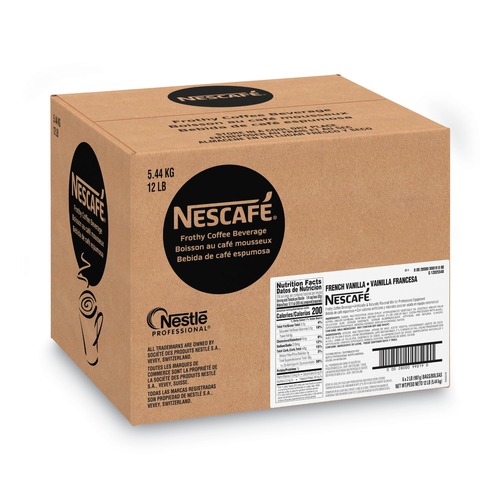 Coffee - Caffeinated | Nescafe 12025548 2 lb Bag Frothy Coffee Beverage - French Vanilla (6/Carton) image number 0
