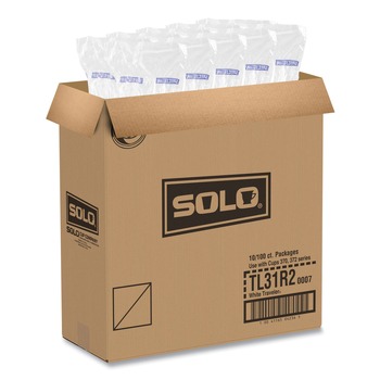 CUP LIDS | SOLO TL31R2-0007 Traveler Cappuccino Style Dome Lid Fits 10 oz Cups - White (100/Pack, 10 Packs/Carton)
