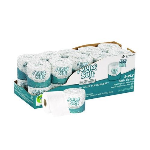 Perforated Roll & Hand Towels | Georgia Pacific Professional 16620 Angel Soft Ps 2 Ply Premium Bathroom Tissue - White (20/Carton) image number 0