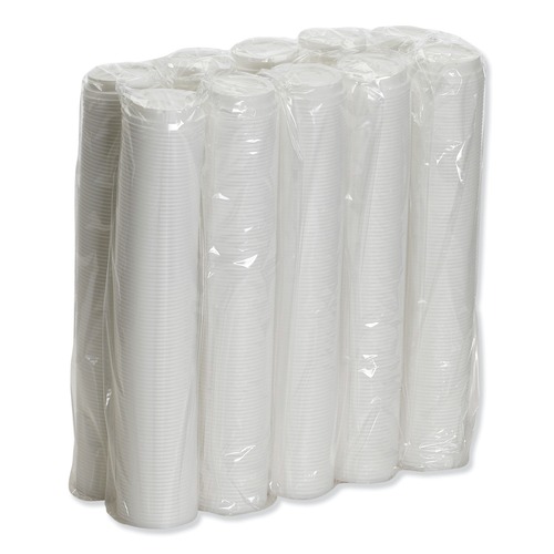Cup Lids | Dixie D9538 8 oz. Dome Hot Drink Lids - White (1000/Carton) image number 0