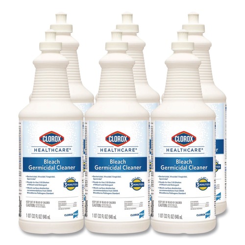 Disinfecting & Cleaning Solutions | Clorox Healthcare 68832 32 oz. Pull-Top Bottle Bleach Germicidal Cleaner (6/Carton) image number 0