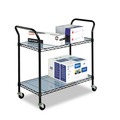 Carts | Safco 5337BL 43.75 in. x 19.25 in. x 40.5 in. 2 Shelves 400 lbs. Capacity Wire Metal Utility Cart - Black image number 1