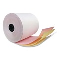 Perforated Roll & Hand Towels | PM Company PMC07638 3 in. x 70 ft. Impact Printing Carbonless Paper Rolls - White/Canary/Pink (50/Carton) image number 2