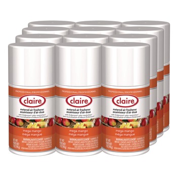 Claire 1000004796 11 oz. Aerosol Spray Metered Air Freshener - Mango (12/Carton)