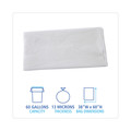 High-Density Trash Bags | Boardwalk Z7660HNKX02 38 in. x 60 in. 60 gal. 13 mic High Density Industrial Can Liners Flat Pack - Natural (200/Carton) image number 1