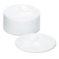 Plates | Tablemate 19644WH Plastic Dinnerware, Compartment Plates, 9-in Dia, White, 125/pack image number 0