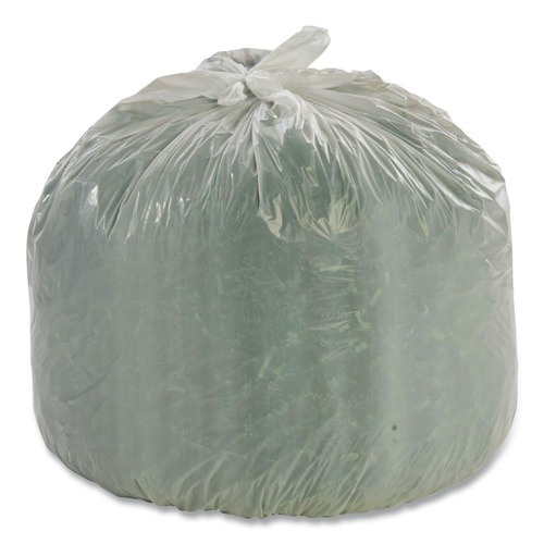 Repro Trash Bags | Stout by Envision G2430W70 13 Gallon 0.7 mil 24 in. x 30 in. Controlled Life-Cycle Plastic Trash Bags - White (120/Box) image number 0