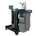 Carts | Unger UNGCRTZN ZoneCleanRx 23.5 in. x 25 in. x 25 in. 3 Shelves Plastic Janitorial Carts - Black image number 1