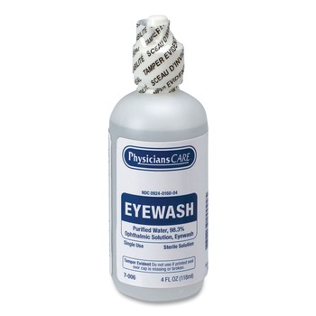EYE WASH STATIONS | PhysiciansCare by First Aid Only 7-006 4 oz. Bottle First Aid Refill Components Disposable Eye Wash