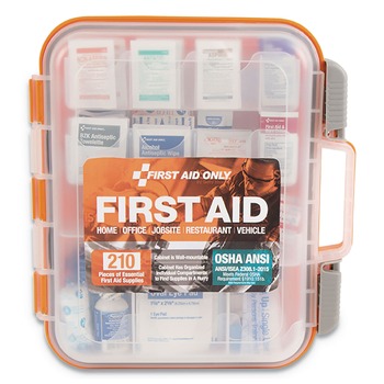 First Aid Only 91064 Plastic Case ANSI Class A Bulk First Aid Kit (210-Pieces/Kit)