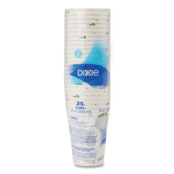 Dixie 2342WS Pathways 12 oz. Paper Hot Cups (25/Pack)