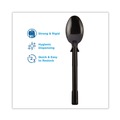 Disposable Spoons | Dixie DUSST5 SmartStock Mediumweight Polystyrene Teaspoons Tri-Tower Dispensing System Cutlery - Black (960/Carton) image number 1
