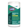 Cleaning Cloths & Wipes | Clorox 15949 7 in. x 8 in. 1-Ply Disinfecting Wipes - Fresh Scent, White (75/Canister, 6 Canisters/Carton) image number 2