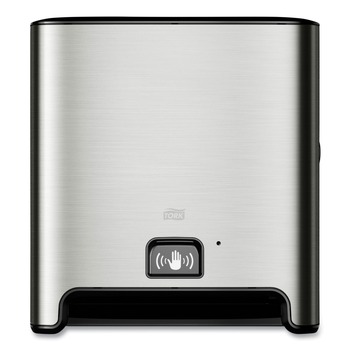 Tork 461202 13.58 in. x 8.03 in. x 14.69 in. Wall Mount Hand Towel Roll Dispenser with Intuition Sensor - Stainless Steel
