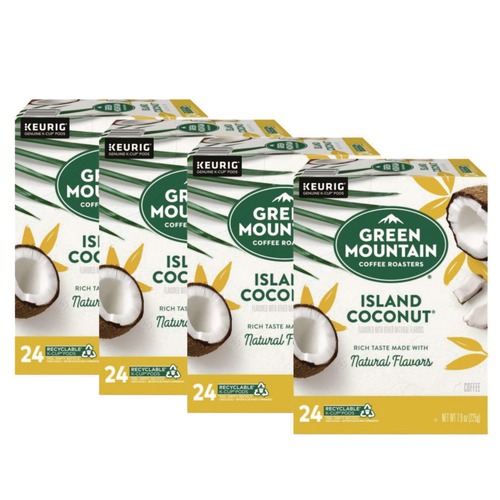 Coffee - Caffeinated | Green Mountain Coffee 5000365434 Coffee K-Cup Pods - Island Coconut (96/Carton) image number 0