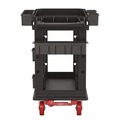 Carts | Suncast Commercial PUCHD1937 19.5 in. x 41.78 in. x 34.81 in. 500 lbs. Capacity 2 Shelves 6 Bins Plastic Heavy Duty Plus Utility Cart - Black image number 3