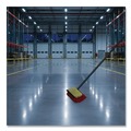 Brushes | Nexstep Commercial Products 6615 10 in. Bi-Level Floor Scrub Brush with 54 in. Handle - Red Polypropylene Bristles/Black Metal Handle image number 3
