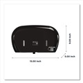 Toilet Tissue Dispensers | Papernet 419485 5.5 x 15.7 x 9.8 HyTech Seas Mini JRT Twin Dispenser - Black (1/Carton) image number 4