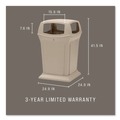 Outdoor Waste Receptacles | Rubbermaid Commercial FG917388BEIG Ranger 45-Gallon Fire-Safe Structural Foam Open-Style Container - Beige image number 6