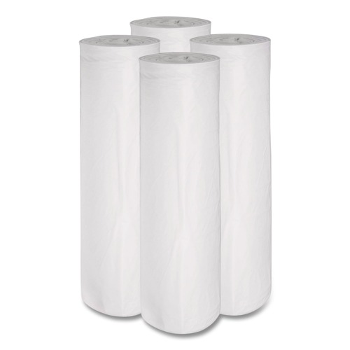Low-Density Trash Bags | Boardwalk H8046HWKR01 40 in. x 46 in. 45 gal. 0.6 mil Low-Density Waste Can Liners - White (100/Carton) image number 0