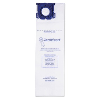 VACUUM ACCESSORIES | Janitized JAN-WISEN-3(10) Vacuum Filter Bags Designed to Fit Windsor Sensor S/S2/XP/Versamatic Plus (100/Carton)