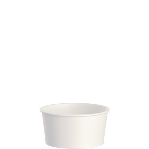 Food Containers & Lids | SOLO VS606X-02050 3.83 in. x 1.99 in. 6 oz. Double Poly Paper Food Container - White (1000/Carton) image number 0