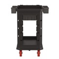 Carts | Suncast Commercial PUCHD1937 19.5 in. x 41.78 in. x 34.81 in. 500 lbs. Capacity 2 Shelves 6 Bins Plastic Heavy Duty Plus Utility Cart - Black image number 4