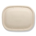 Food Containers & Lids | World Centric CTLSCU3LF 8.9 in. x 6.9 in. x 0.4 in. Paper Fiber Lids for Fiber Containers - Natural (400/Carton) image number 0