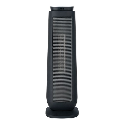 Facility Heaters | Alera HECT24 1500 W 7.17 in. x 7.17 in. x 22.95 in. Ceramic Heater Tower with Remote Control - Black image number 0