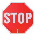 Signs & Sign Holders | Tatco 17520 18 in. Red/White Face White Graphics Handheld Stop Sign image number 3