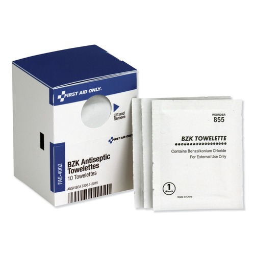 Antiseptic Wipes Pads | First Aid Only FAE-4002 SmartCompliance Antiseptic Cleansing Wipes (10/Box) image number 0