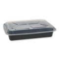 Food Containers & Lids | Pactiv Corp. NC989B Newspring VERSAtainer 58 oz. 8.5 in. x 11.5 in. x 2.5 in. Rectangular Plastic Microwavable Containers - Black/Clear image number 0