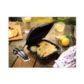 Food Containers & Lids | Pactiv Corp. YCNB08030000 EarthChoice SmartLock 3-Compartment 8.3 in. x 8.3 in. x 3.4 in. Plastic Microwavable MFPP Hinged Lid Container - Black (200/Carton) image number 5