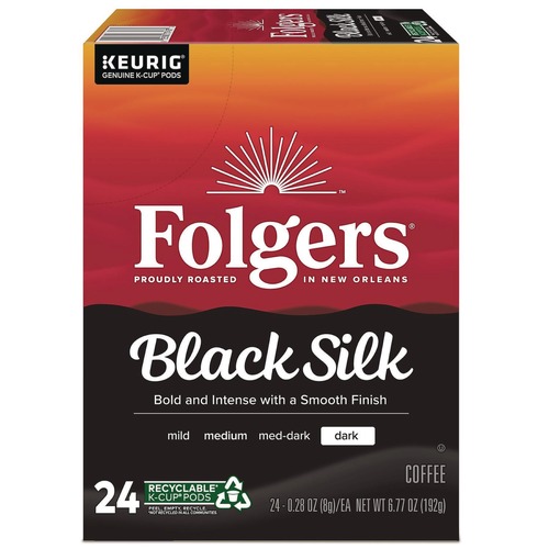 Coffee - Caffeinated | Folgers 5000368733 Gourmet Selections Coffee K-Cups - Black Silk (24/Box) image number 0
