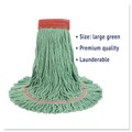 Mop Heads | Boardwalk BWK503GNEA 5 in. Super Loop Cotton/Synthetic Fiber Wet Mop Head - Large, Green image number 5