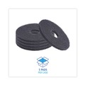 Floor Pads-Stripping | Boardwalk BWK4013BLA 13 in. Diameter Stripping Floor Pads - Black (5/Carton) image number 2