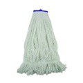 Mop Heads | Boardwalk BWK824R 24 oz. Lie-Flat Rayon Fiber Mop Head - White (12/Carton) image number 2
