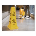 Signs | Rubbermaid Commercial FG627777YEL 10.55 in. x 10.5 in. x 25.63 in. Multilingual Wet Floor Safety Cone - Yellow image number 3