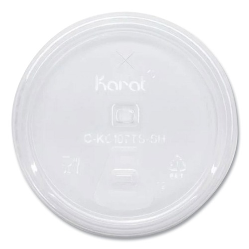 Cup Lids | Karat C-KC107TS-SH Strawless Sipper Plastic PET Lids Fits 32 oz. Cold Cups - Clear (1000/Carton) image number 0