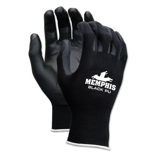 Work & Welding Gloves | MCR Safety 9669XL Economy PU Coated Work Gloves - X-Large, Black (1-Dozen) image number 0