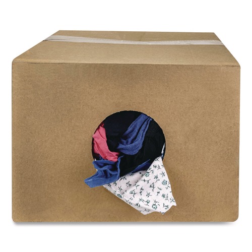 Perforated Roll & Hand Towels | HOSPECO 135-25 COLORED T-SHIRT RAGS, COTTON, ASSORTED, 25/BOX image number 0