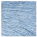 Mop Heads | Boardwalk BWK502BLEA 5 in. Headband Super Loop Cotton/Synthetic Fiber Wet Mop Heads - Blue, Medium image number 5