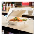 Food Containers & Lids | Vegware VW-HC101NFA 9 in. x 10 in. x 2 in. Nourish Molded Fiber Sugarcane Compostable Takeout Container - Natural (200/Carton) image number 3