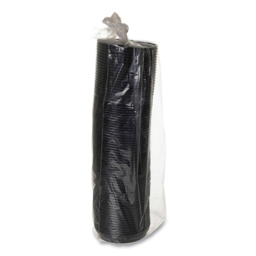 Cup Lids | Eco-Products EP-HL16-BR EcoLid 25 Percent Recycled Content Plastic Hot Cup Lid Fits 10 oz. to 20 oz. Hot Cups - Black (1000/Carton) image number 0
