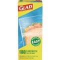 Resealable Bags | Glad 60771 6.5 in. x 5.5 in. Fold-Top Sandwich Bags - Clear (2160/Carton) image number 1