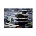 Food Containers & Lids | Pactiv Corp. YCNB12X95203 EarthChoice Entree2Go 3 Compartment 48 oz. 11.75 in. x 8.75 in. x 2.13 in. Plastic Takeout Container - Black image number 2
